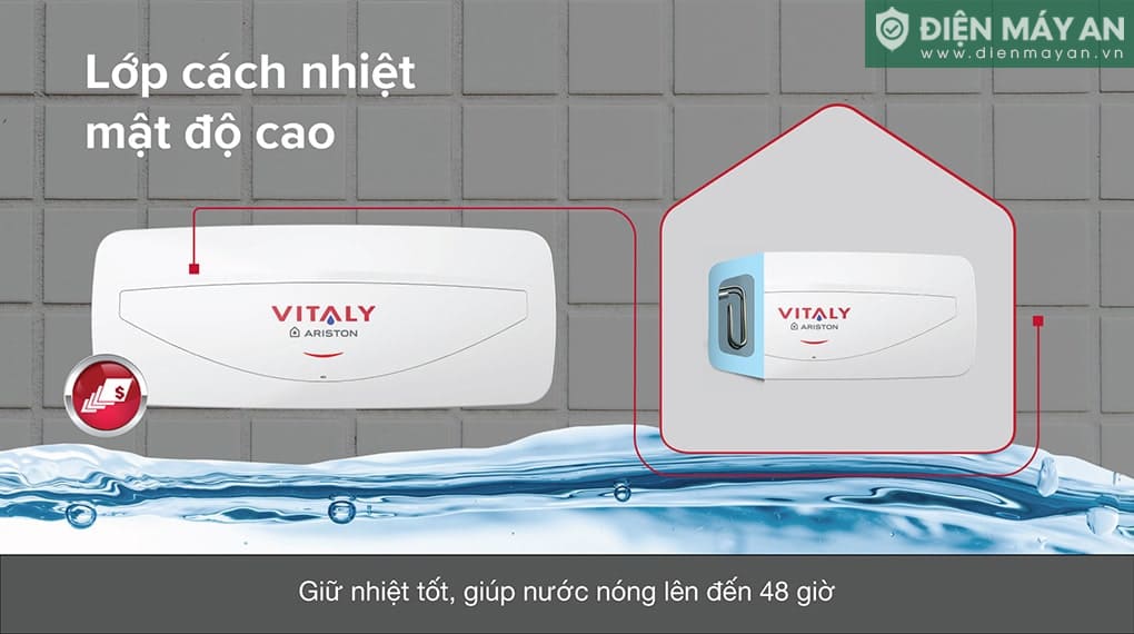 Bình nóng lạnh Ariston 20 lít VITALY 20 SLIM 2.5 FE